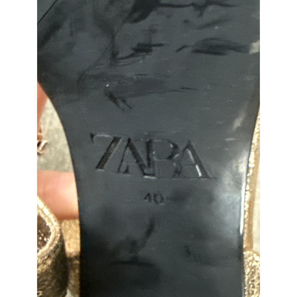Zara‎ gold platform heeled sandal women’s size 40 9.5-10 - Picture 6 of 8